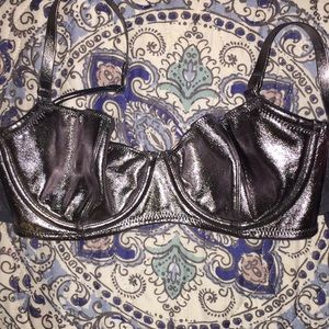 Shiny faux leather bralette